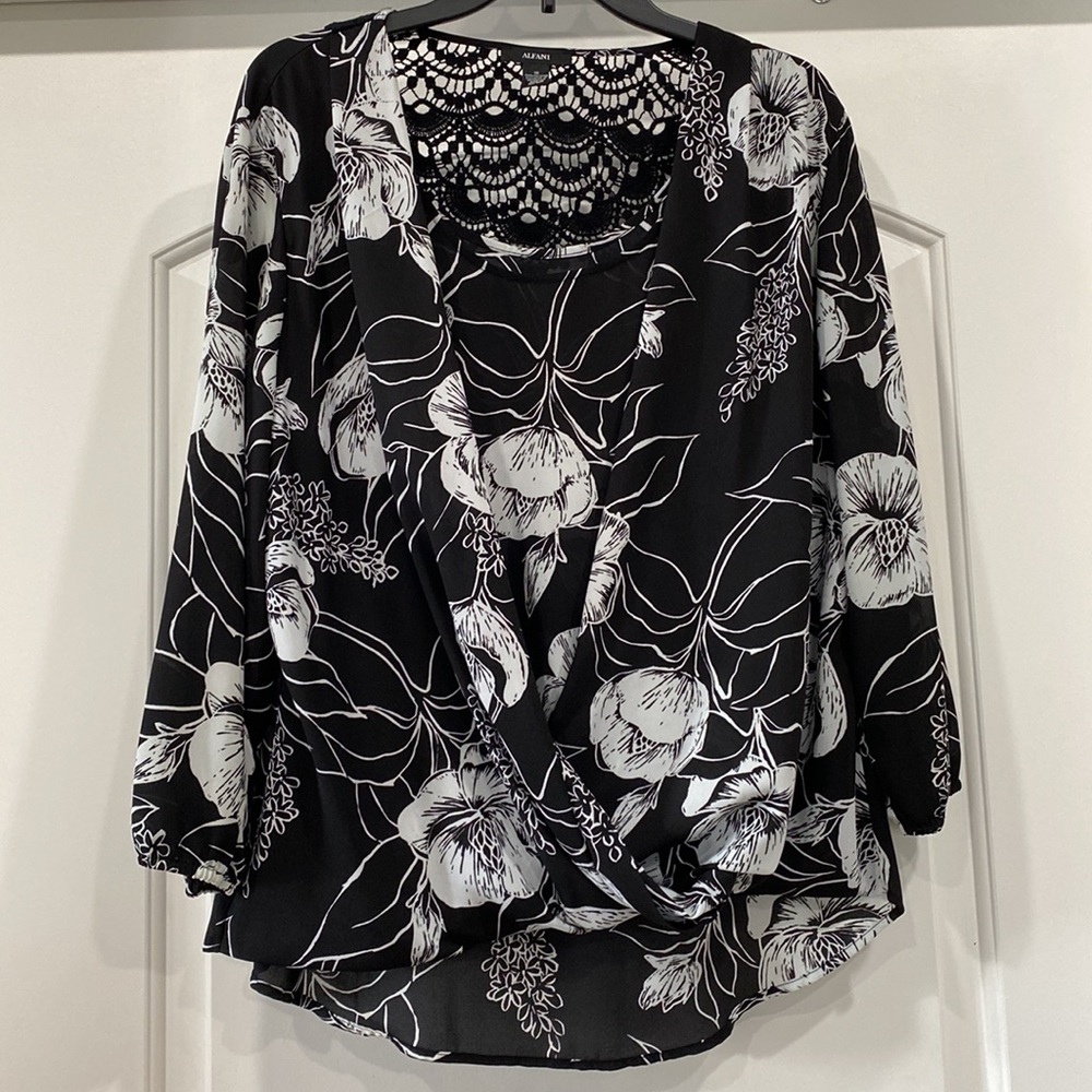 Floral Wrap Style Blouse
